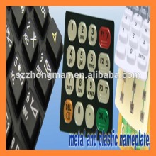Metal buttons plastic film from the membrane switch