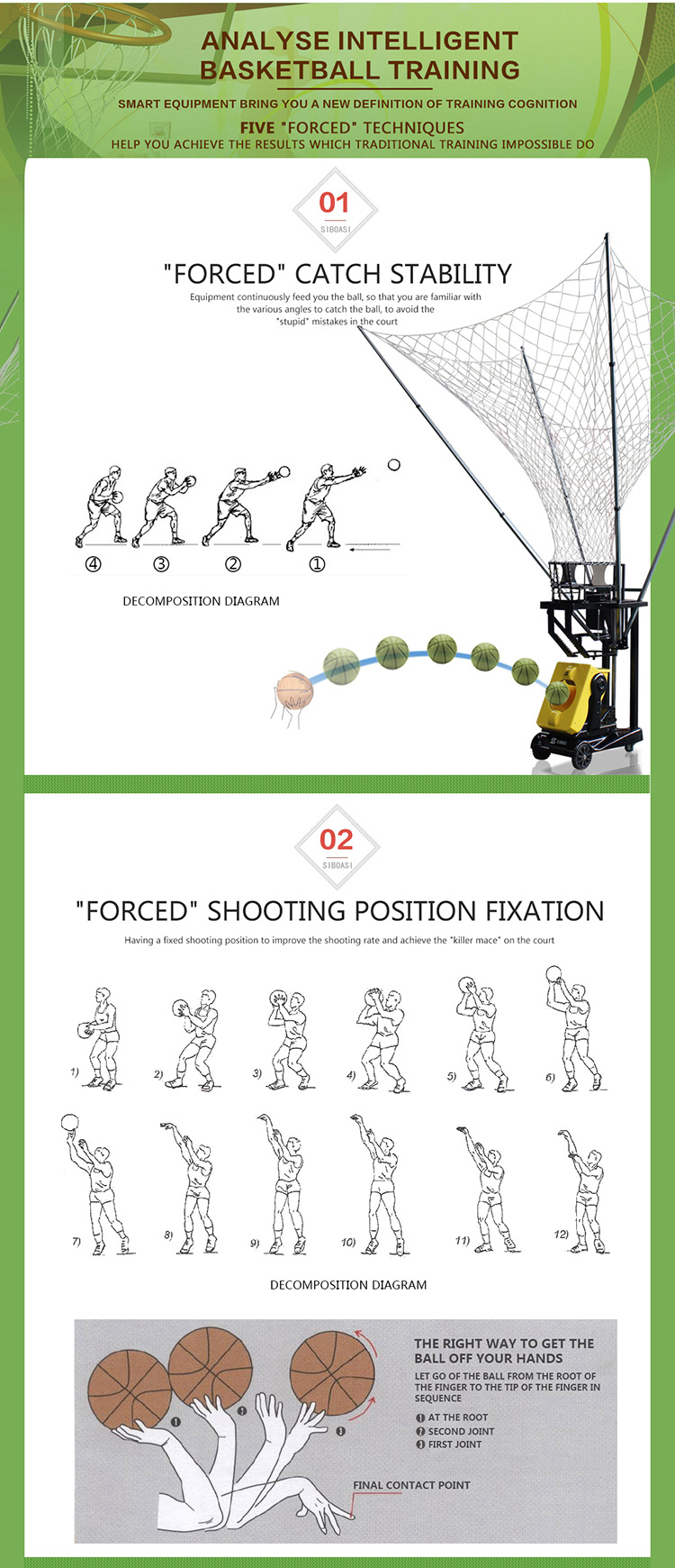Siboasiバスケットボールシューティングロボットトレーニング装置