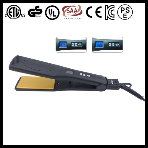 Jet black LCD hot custom flat iron with private label