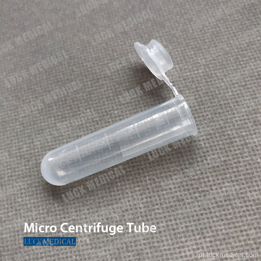 Tubo de microcentrífuga estéril plástica