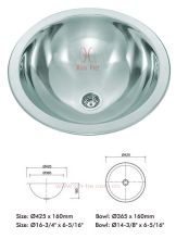 stainless steel single round topmounted sink