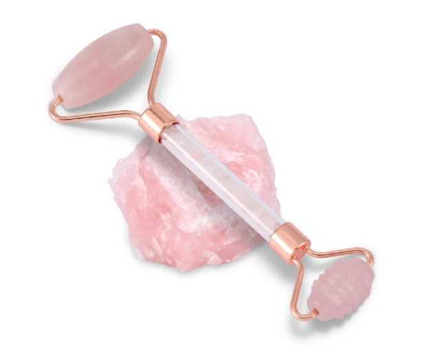 Private Label Rose Quartz Jade Face Roller with Natural Stone