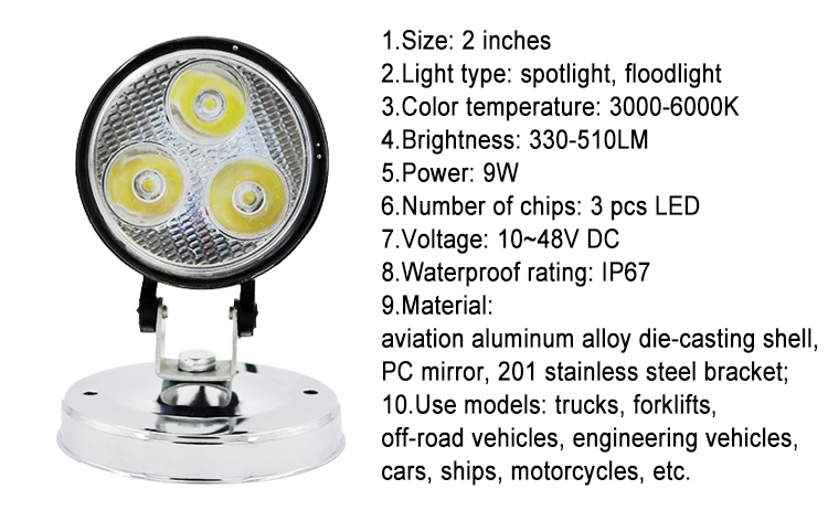 Waterproof Super Bright 48W 12V Automotive LED Work Lights for Offroad Truck Tractor