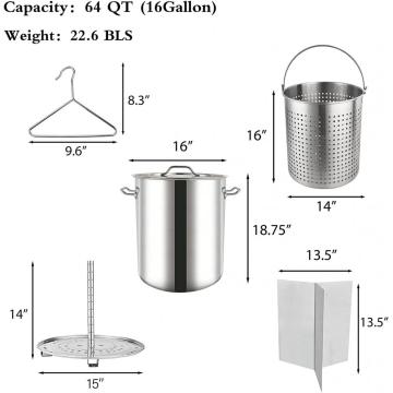 Pot de acero inoxidable de 64QT