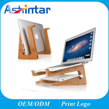 Universal Natural Bamboo Vertical Dock Computer Mounts for MacBook Wood Laptop Stand