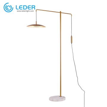 LEDER witte driepoot vloerlamp