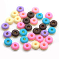Hohl künstliche Mischfarben Donut Harz Handwerk Puppenhaus Spielzeug Simulation Lebensmittel Schlüsselbund Zubehör Niedlichen Kuchen Kinder DIY Dekor