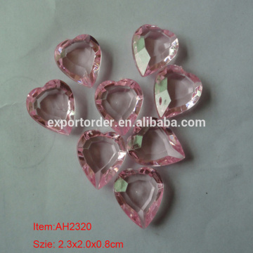 acrylic heart as vase filler