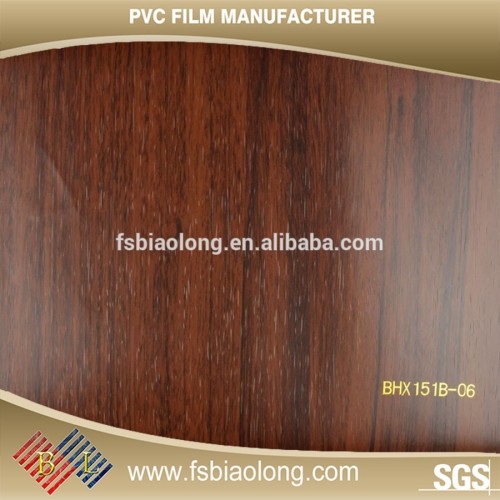 Modern pvc wood grain film manufacturers for covering furniture