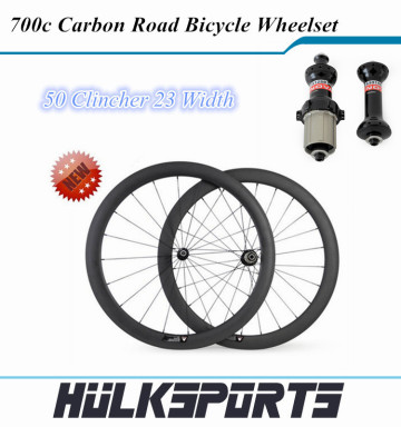 Road Wheels Carbon Wheelset 50mm clincher Full Carbon Bicycle Wheelset 23mm Width of Carbon Bicycle Wheels