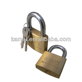 ARC type brass padlock, keyed alike