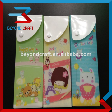 Poly PP slider button pencil case with logo printing