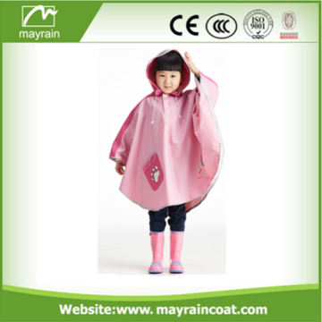 Cheap Children PU Rain Poncho with Logo
