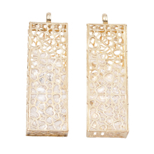 2016 modern cuboid fake gold metal ornament with crystal jewelry