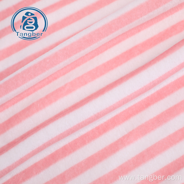 Super Soft Stripe Print Polyester Stretch Velvet Fabric