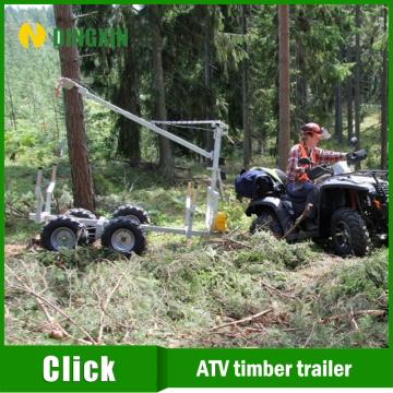 UTV log trailer with crane