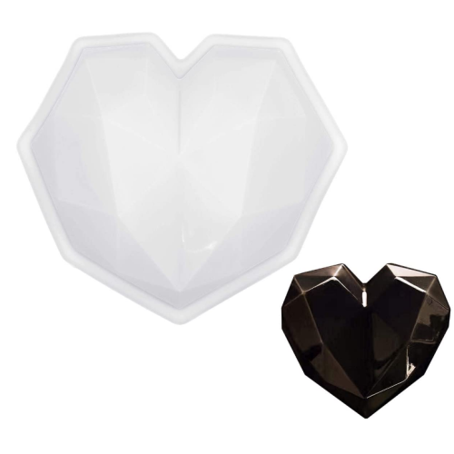 कस्टम हीरा दिल प्यार आकार सिलिकॉन केक मोल्ड