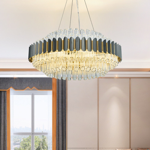 LEDER Crystal Rectangle Chandelier အလင်းရောင်