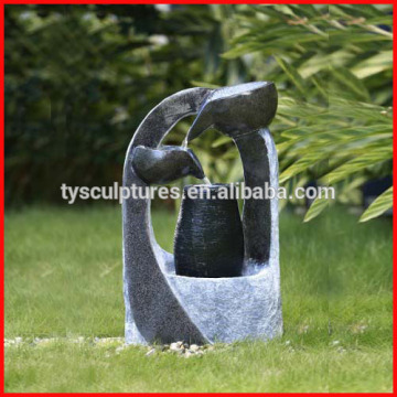 Hot sale small garden stone granite carved water fountain with pots