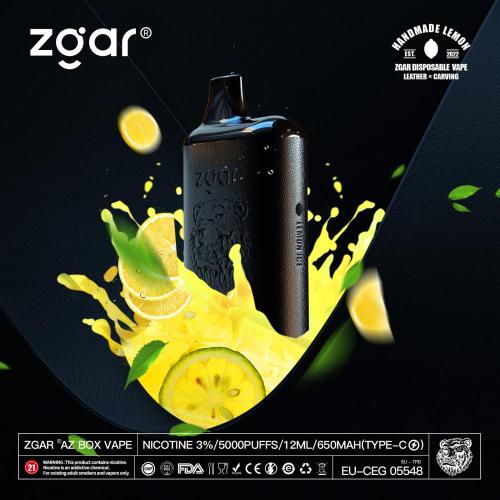 Caixa de vape descartável de escultura em couro e cigarro zgar