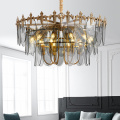 LEDER Glass Grey Modern Chandelier