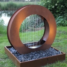 Corten Steel Round Water Tables: Enhancing Outdoor Garden Design with Water Features, Falls, and Ponds