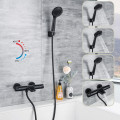 Black Thermostatic Bathroom Hand Shower Faucet Mixer