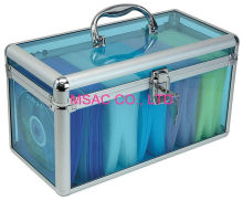 Transparent Acrylic Aluminum Cd Dvd Storage Case With Lock , 300*120*150mm