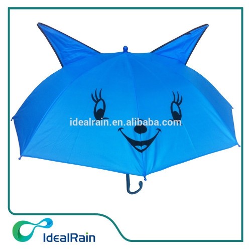 guarda-chuva de raposa de desenho de cor azul para criança