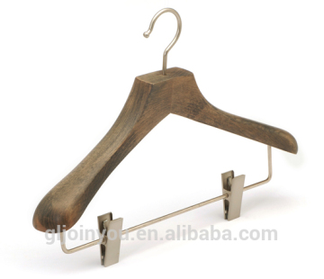 Wooden Clothes Hanger with Clips