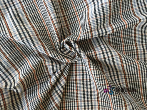 2018 Check Polyester Stretch Fabric