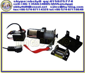 DC 12v electric winch reviews , utv 2000 winch , battery powered waterproof atv winch