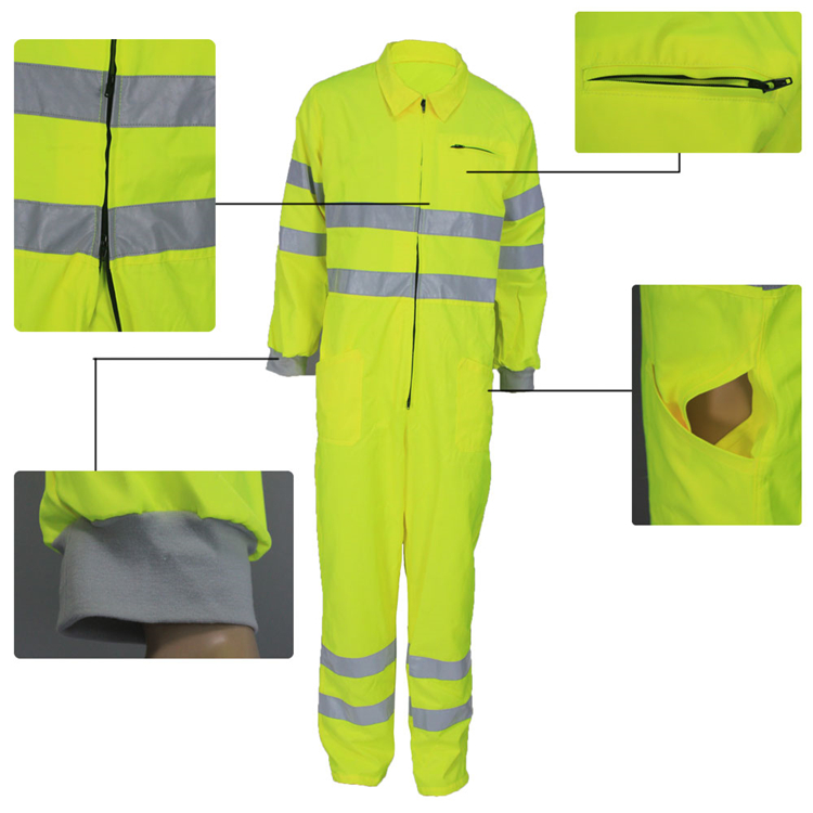 Wholesale EN20471 High Visibility Coverall With Reflective Tape