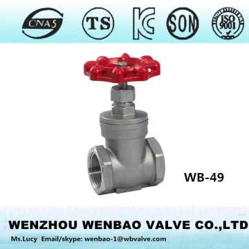 WB-49 Cast steel female thread gate valve 200psi /small size gate valve