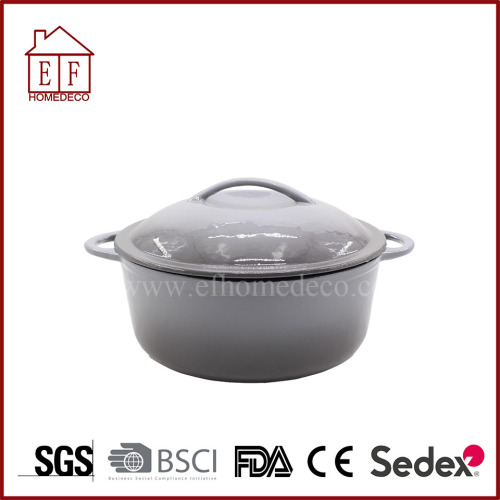 Casserole Besi Cor Enamel Bulat dengan Tutup