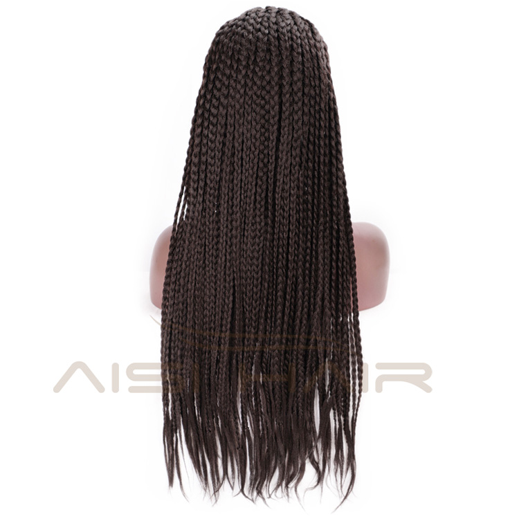 Aisi Hair Long Glueless Lace Front Wigs For Black Women Heat Resistant Braid Box Lace Front Three Braids Long Wigs