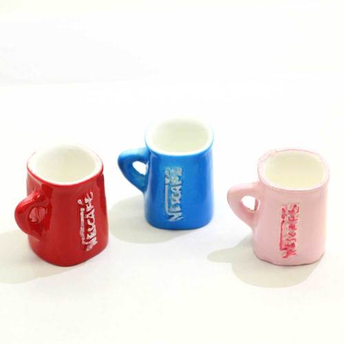 Nuevos productos resina 3D taza de café cabujones Kawaii resina café taza café bebida encantos colgantes DIY proveedor de fabricación de joyas