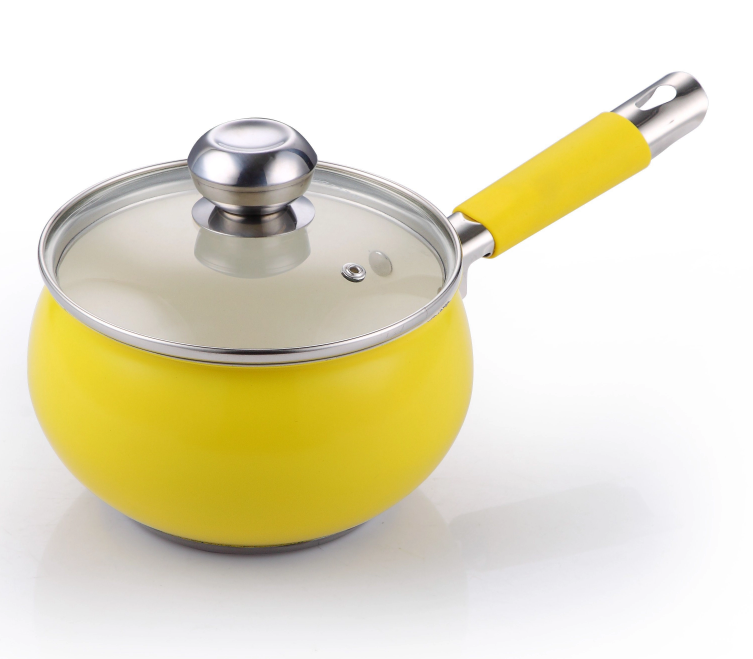 وعاء الحساء الأصفر على شكل تفاحة Yellow single handle apple-shaped soup pot