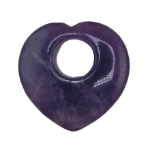 Amethyst 40MM Love Heart Stone Pendant for Making Jewelry