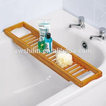 New design 100% handmake bamboo bathtub rack ,bamboo bath bridge rack