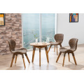 Leisure Wooden table and four leg rattan chair