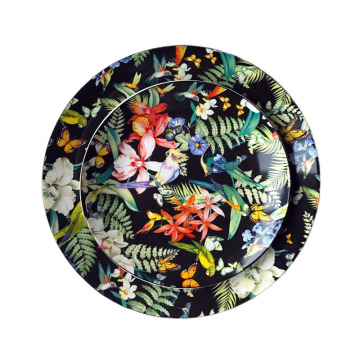 Elegant Painted Ceramic Plate with Unique Design Details