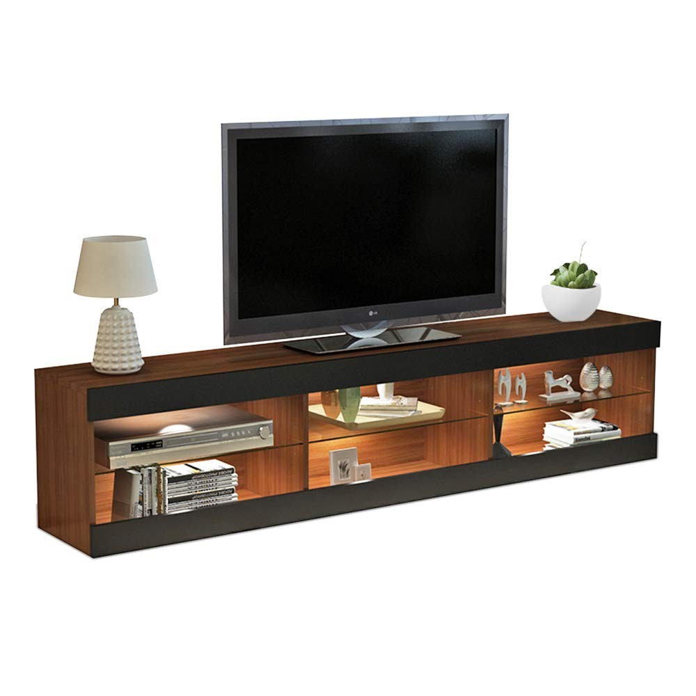 Glass Shelf TV Stand Wooden 