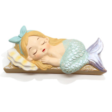 94mm Resin Sleeping Beauty Figurine Mini 3D Mermaid Sculpture for Car Decorations Home Diy Accessory