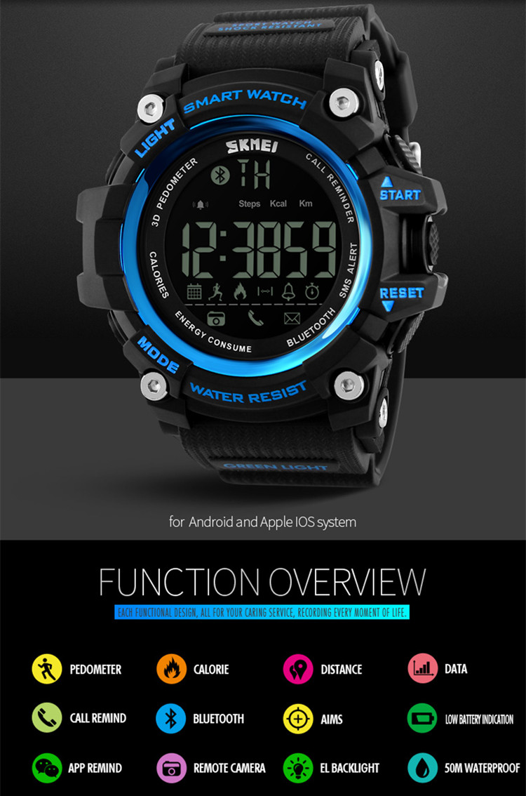 China factory business cool fashion waterproof smart wrist watch men