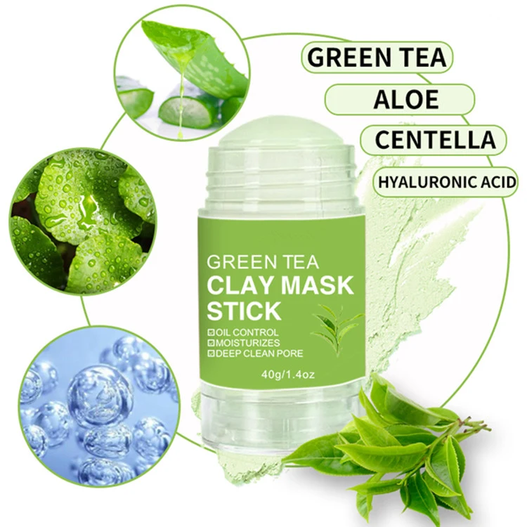 Custom Cleansing Clay Mask 40g Green Tea Clay Mask Stick