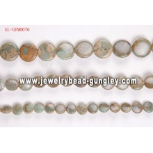 Bijoux perles rondes en peau de serpent naturel plat