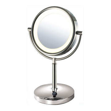 Framed table makeup mirror with lights