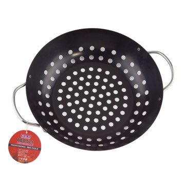 round steak grill cast iron wok plate