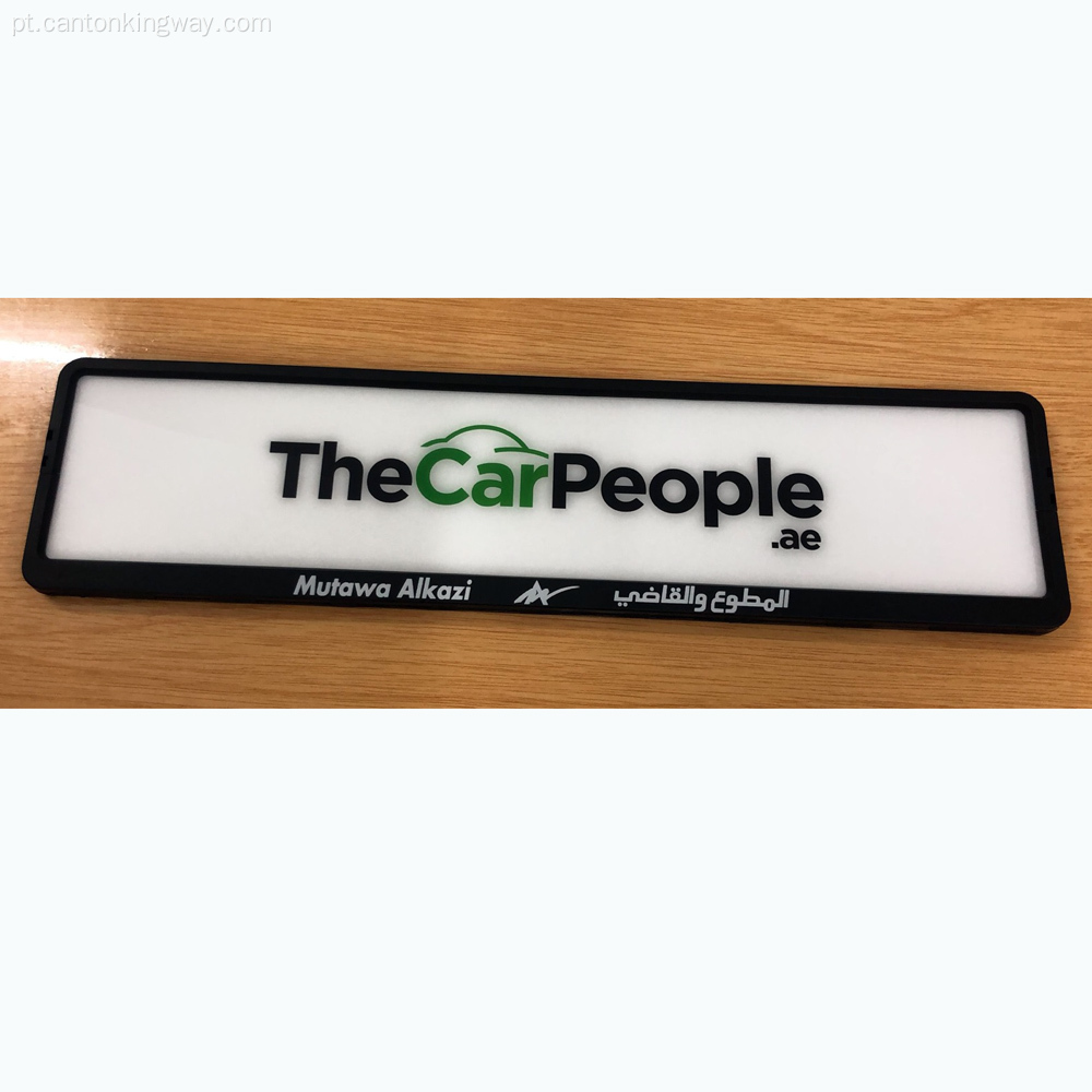 Placa de carro de plástico personalizada decorativa